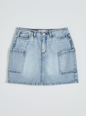 Falda Tipo Cargo Denim