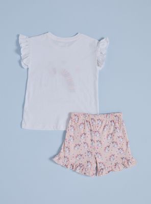 Imagen 2 del producto Pijama Jersey con Mangas Vuelos y Estampado Glitter