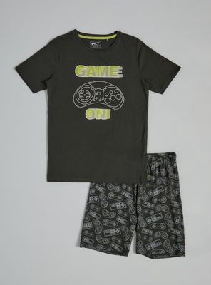 Pijama Jersey con Estampado y Detalles con Puff