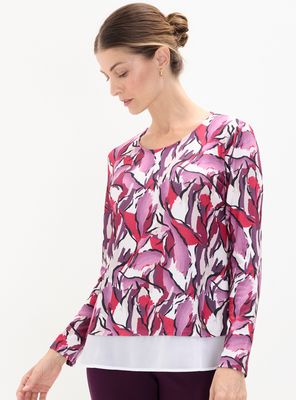 Polera con Escote Redondo Faldón de Gasa