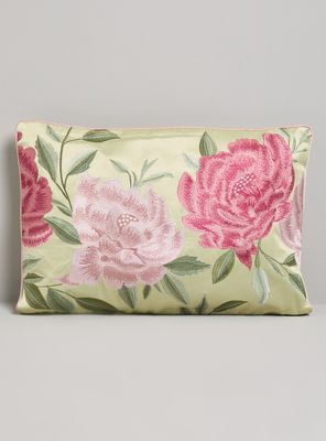 Cojín Bordado Flores 35X50 Cm