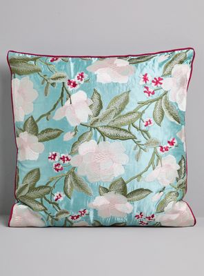 Cojín Bordado 4 Flores 45x45 cm