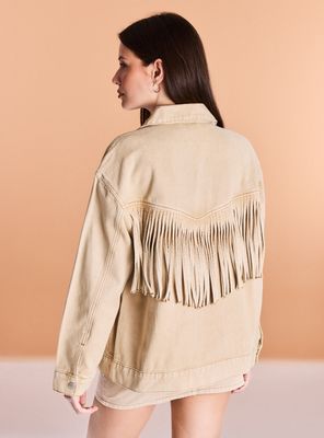 Imagen 2 del producto Chaqueta Oversized Flecos Bolsillo