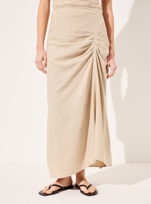 Falda Midi con Fruncido Colaboración Alaniz x Alos