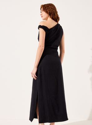 Imagen 2 del producto Vestido Midi Escote Asimétrico Colaboración Alaniz x Alos