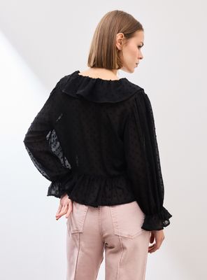 Imagen 2 del producto Blusa Fluida Plumetti con Vuelos