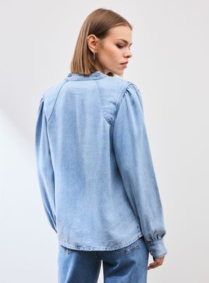 Imagen 2 del producto Blusa Tencel con Detalles de Borlas