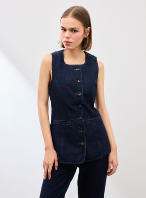 Blazer Vest Largo sin Mangas