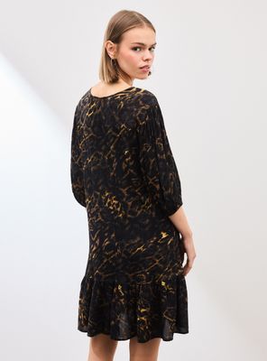 Imagen 2 del producto Vestido Fluido con Vuelo y Manga Abullonada Tres Cuartos