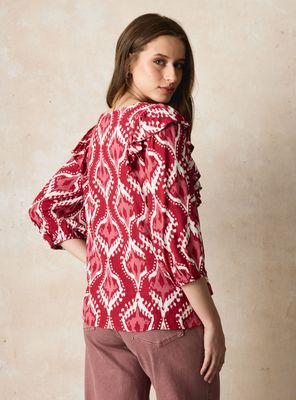 Imagen 2 del producto Blusa Estampada con Detalle de Cinta en Cortes