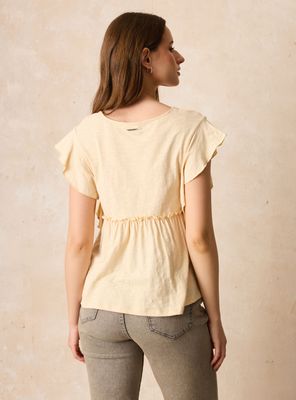 Imagen 2 del producto Polera Bordada en Escote Corte en Cintura