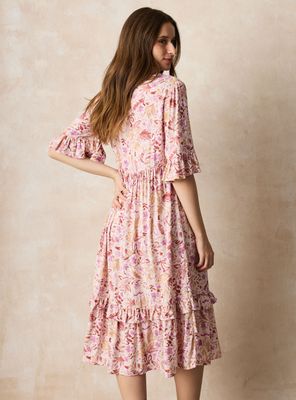 Imagen 2 del producto Vestido Estampado con Detalles Melalizados Vuelo Inferior