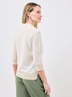 Imagen 2 del producto Polera Tejida con Mini Lentejuelas Cuello Polo