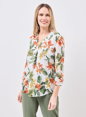 Blusa Estampada de Gasa con Forro