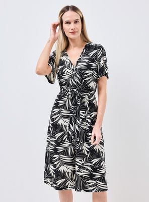 Vestido Escote Cruzado Lazo y Largo Midi