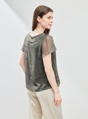 Imagen 2 del producto Blusa de Gasa con Lurex Estampada