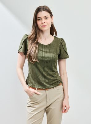 Polera con Textura Tipo Bordado