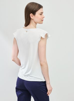 Imagen 2 del producto Blusa Mezcla de Telas y Delantero con Textura de Flores