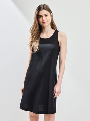 Vestido con Lino y Lazo en Espalda