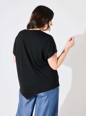 Imagen 2 del producto Polera Metalizada con Basta Irregular de Hombro Caído