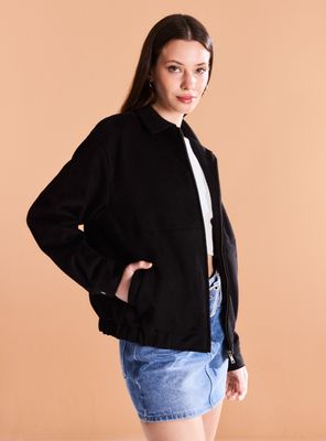 Chaqueta Bomber Look Gamuza