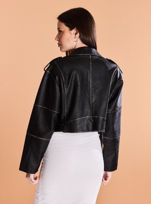 Imagen 2 del producto Chaqueta Biker Crop Lavada