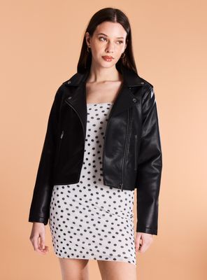 Chaqueta Biker Pu con Cierre Metálico