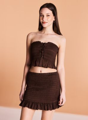 Blusa Top Ajustado con Lace Up