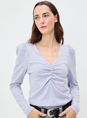 Polera Lisa Manga Larga con Frunce