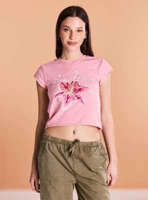 Polera Lavada con Estampado