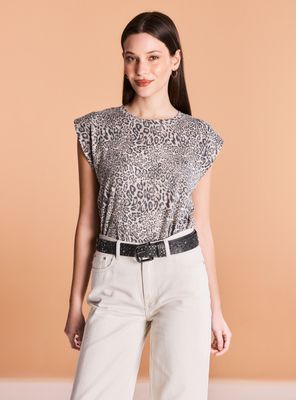 Polera Manga Corta con Aplicación en la Manga