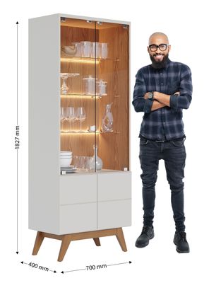 Imagen 2 del producto Vitrina Noronha 4 Puertas Blanco 182 cm