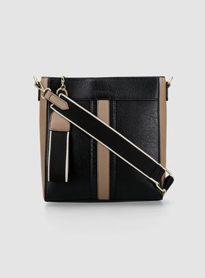 Imagen 1 del producto Cartera Crossbody Bicolor con Detalles Efecto Snake