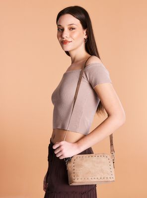 Cartera Crossbody Doble Compartimiento con Tachas