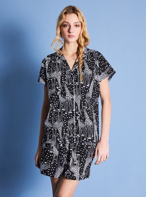 Pijama Corto Camisero Full Print