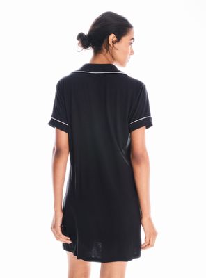 Imagen 2 del producto Camisa de Dormir Camisero Liso con Detalle en Contrastes