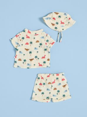 Imagen 2 del producto Conjunto de 3 Piezas de Camisa, Short y Gorro Estampados