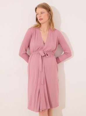 Bata Midi Maternity Pointelle Rosa
