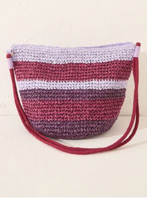 Bolso Cruzado Rafia Estampado Multicolor