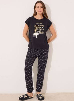 Pijama Largo Algodón Snoopy