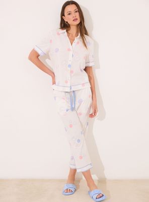 Pijama Camisero Algodón Smiley