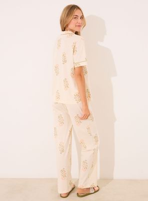 Imagen 2 del producto Pijama Largo Camisero Marfil Algodón