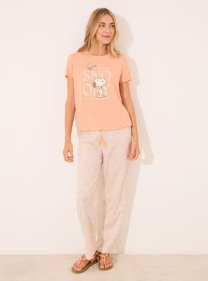 Pijama Largo Snoopy Naranja