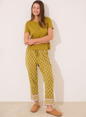 Polera Lisa Manga Corta Algodón Kaki