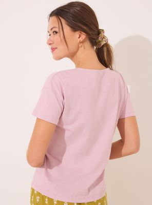 Imagen 2 del producto Polera Lisa Manga Corta Algodón Rosa