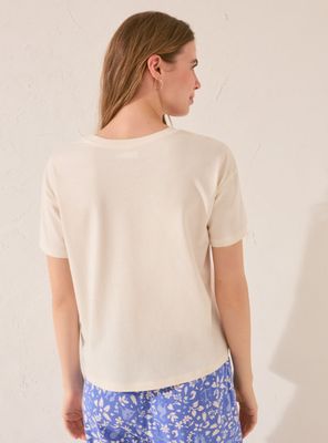Imagen 2 del producto Polera Manga Corta Algodón Marfil
