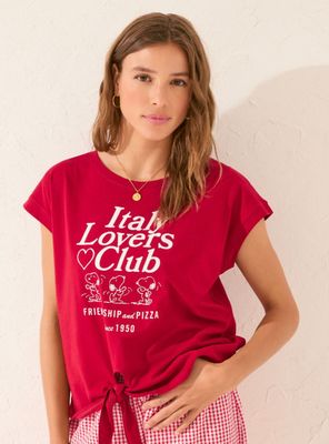 Polera Manga Corta Algodón Snoopy