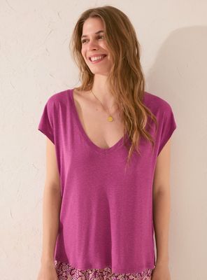 Polera Manga Corta Escote Amplio