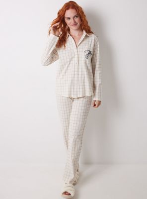 Pijama Camisero Largo Algodón Cuadros