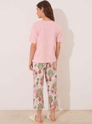 Imagen 2 del producto Pijama Capri Algodón Rosa Macetas